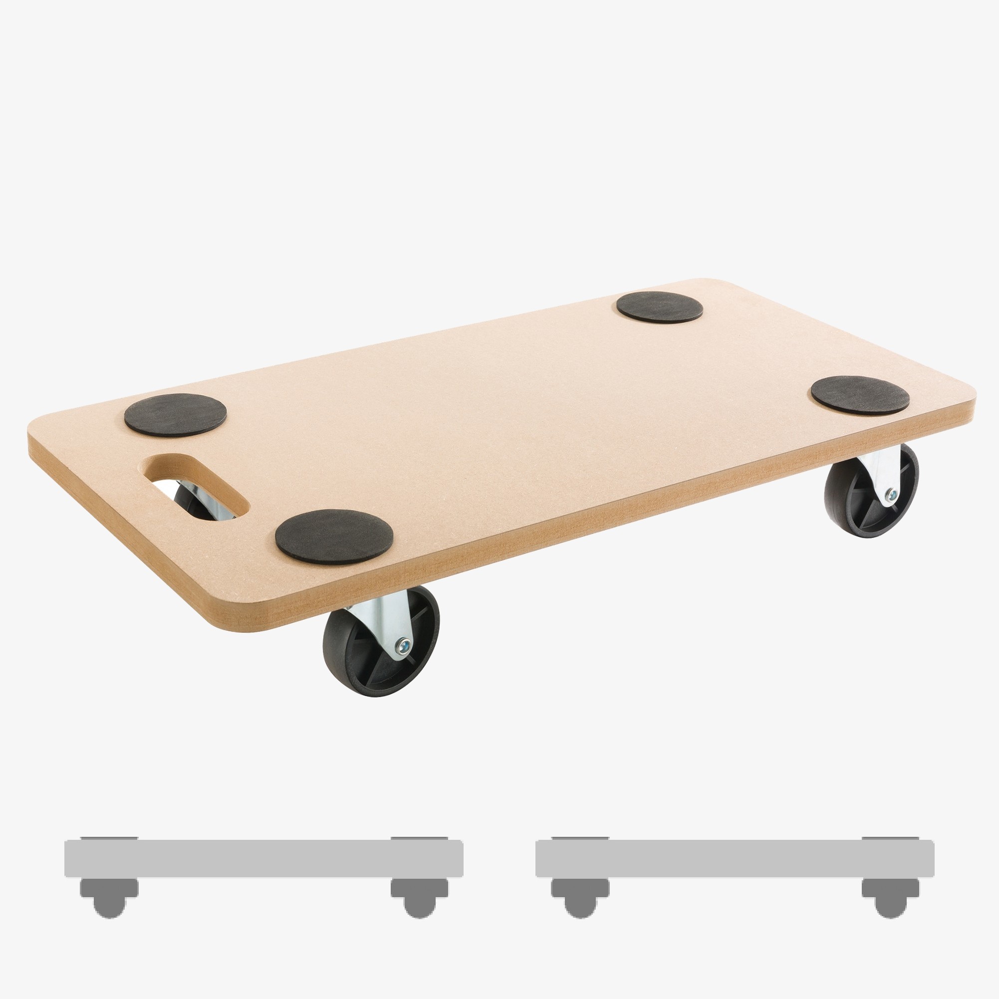Arebos Carrello per il trasporto di mobili a rotelle - portata 200 kg, con cuscinetti in gomma - 2 pezzi