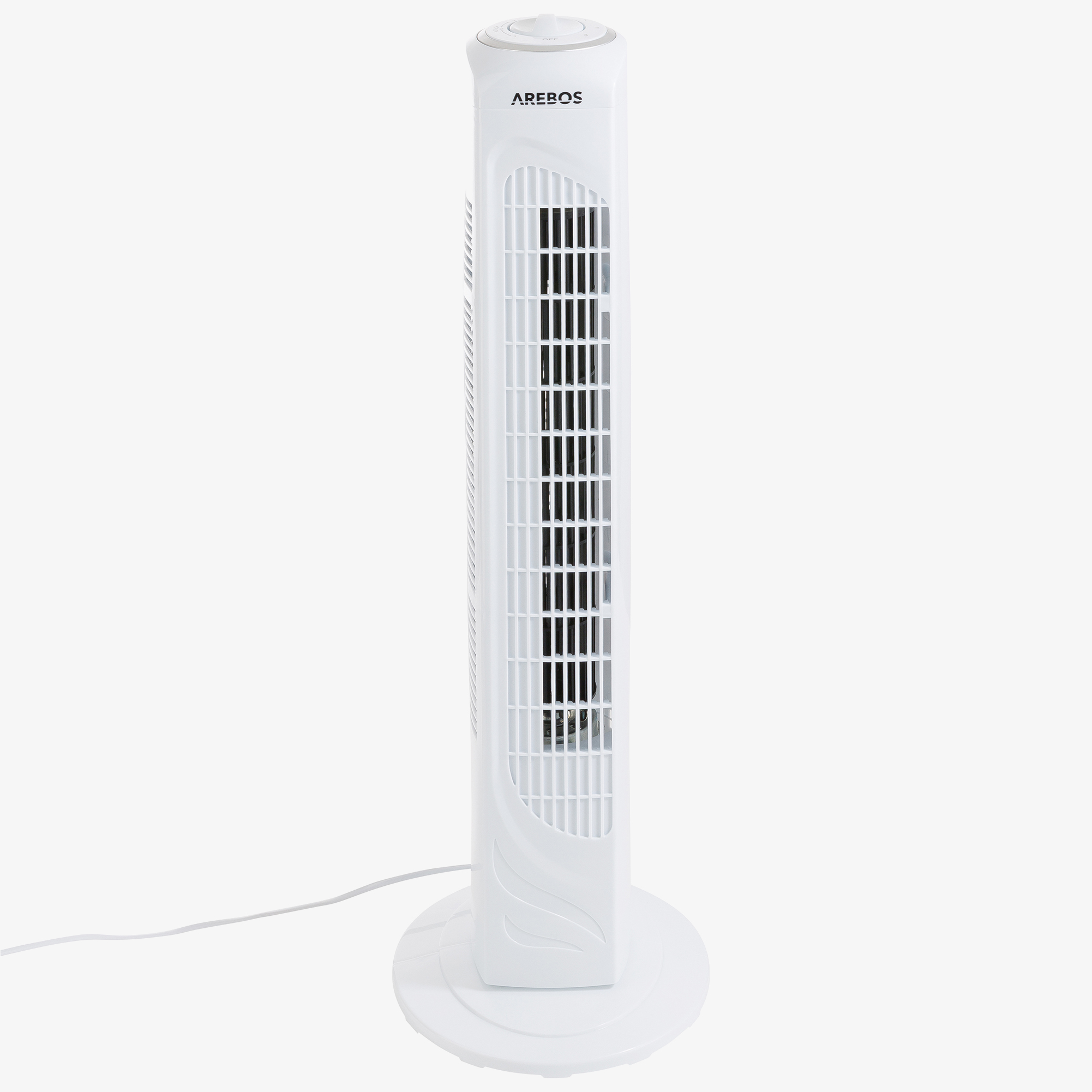 Arebos Ventilatore a torre da pavimento 50W, 3 stadi, angolo di oscillazione 60° - Bianco