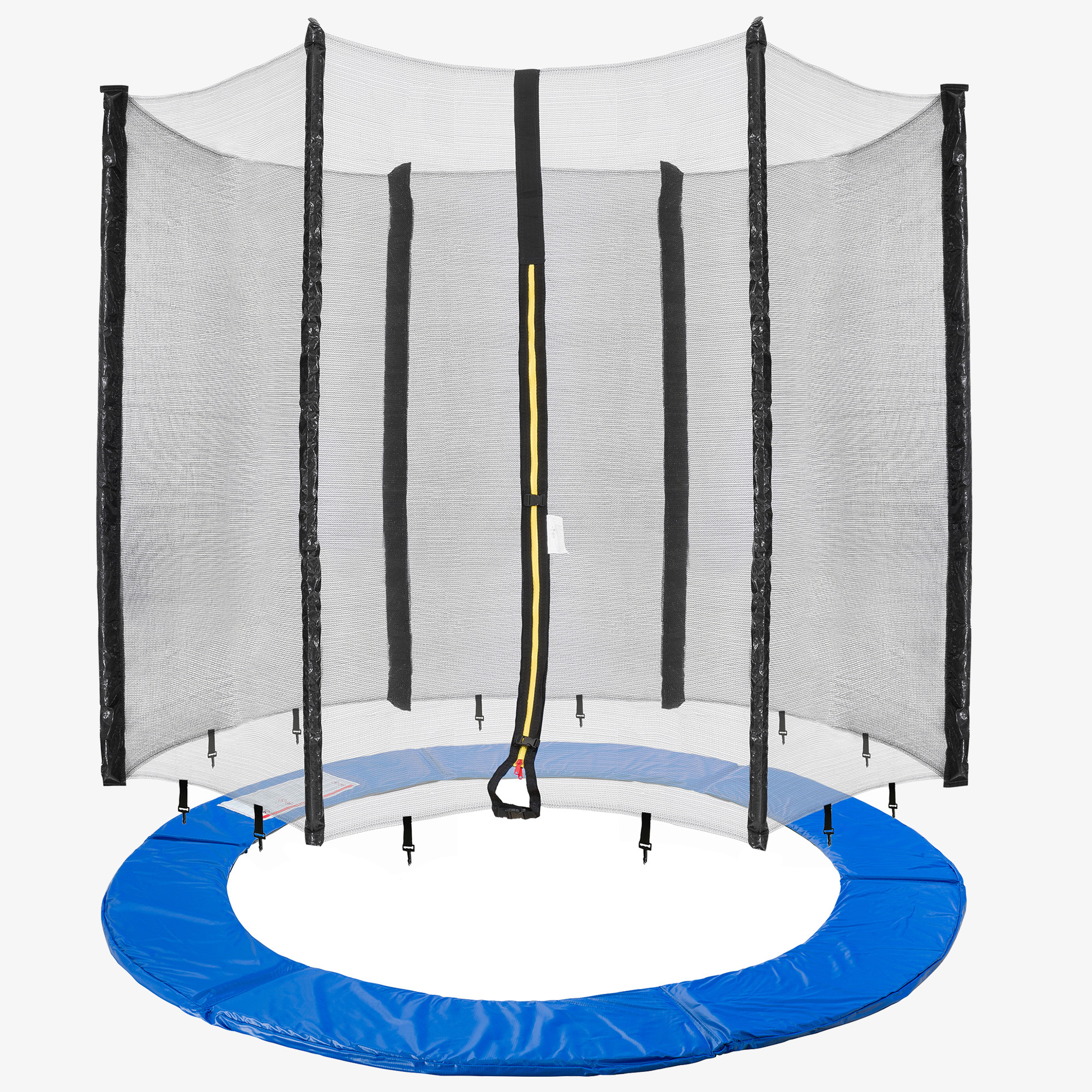 Arebos Set copertura bordi blu e rete per 6 pali e trampolino Ø 244 cm - Resistente alle intemperie