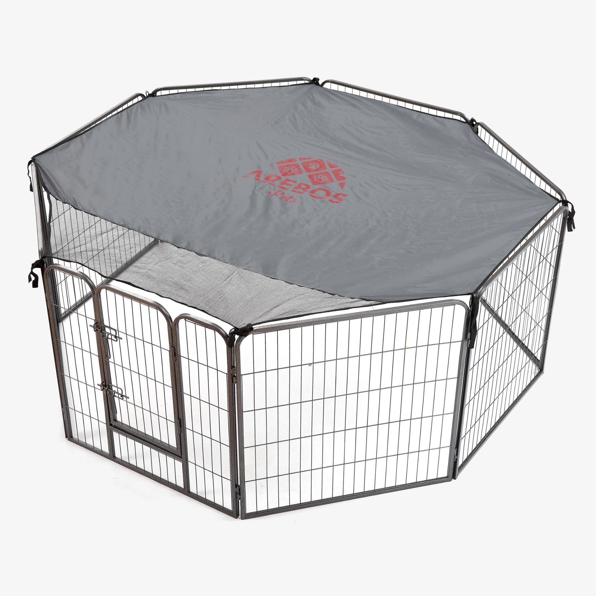 Arebos Box per cuccioli 8 pezzi 80 cm con telo resistente alle intemperie per uso interno ed esterno