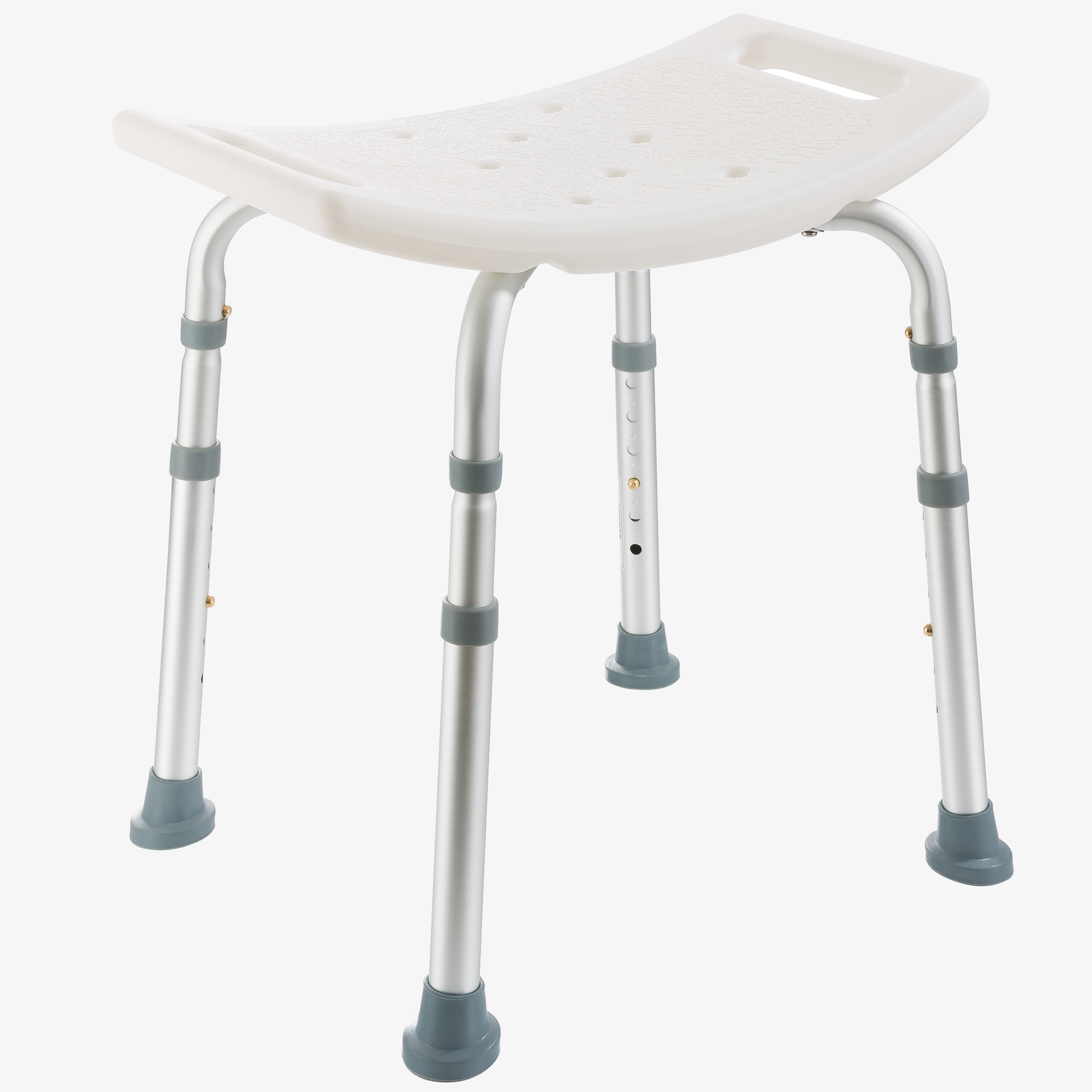 Arebos Sgabello da doccia Sgabello da bagno - altezza regolabile, alluminio, piedini in gomma antiscivolo, fino a 120kg