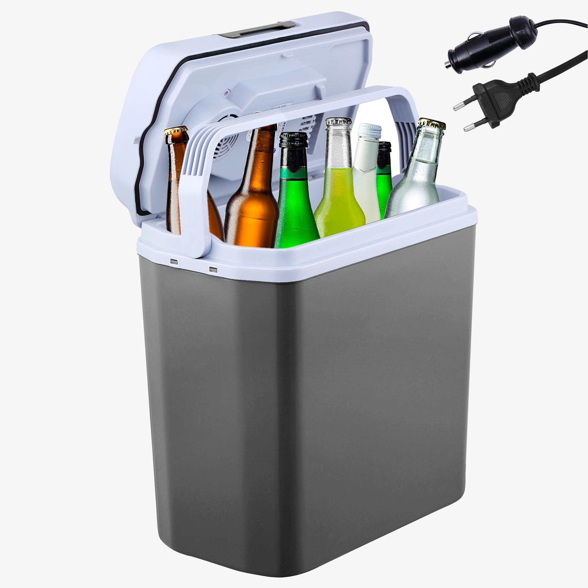 Arebos Box freddo termoelettrico 20L - auto e presa di corrente, fresco e caldo, frigorifero mobile