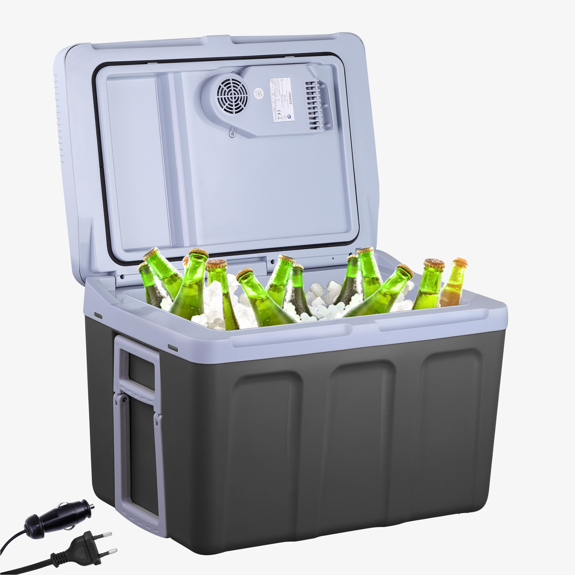 Arebos Box freddo termoelettrico 40L - auto e presa di corrente, fresco e caldo, frigorifero mobile