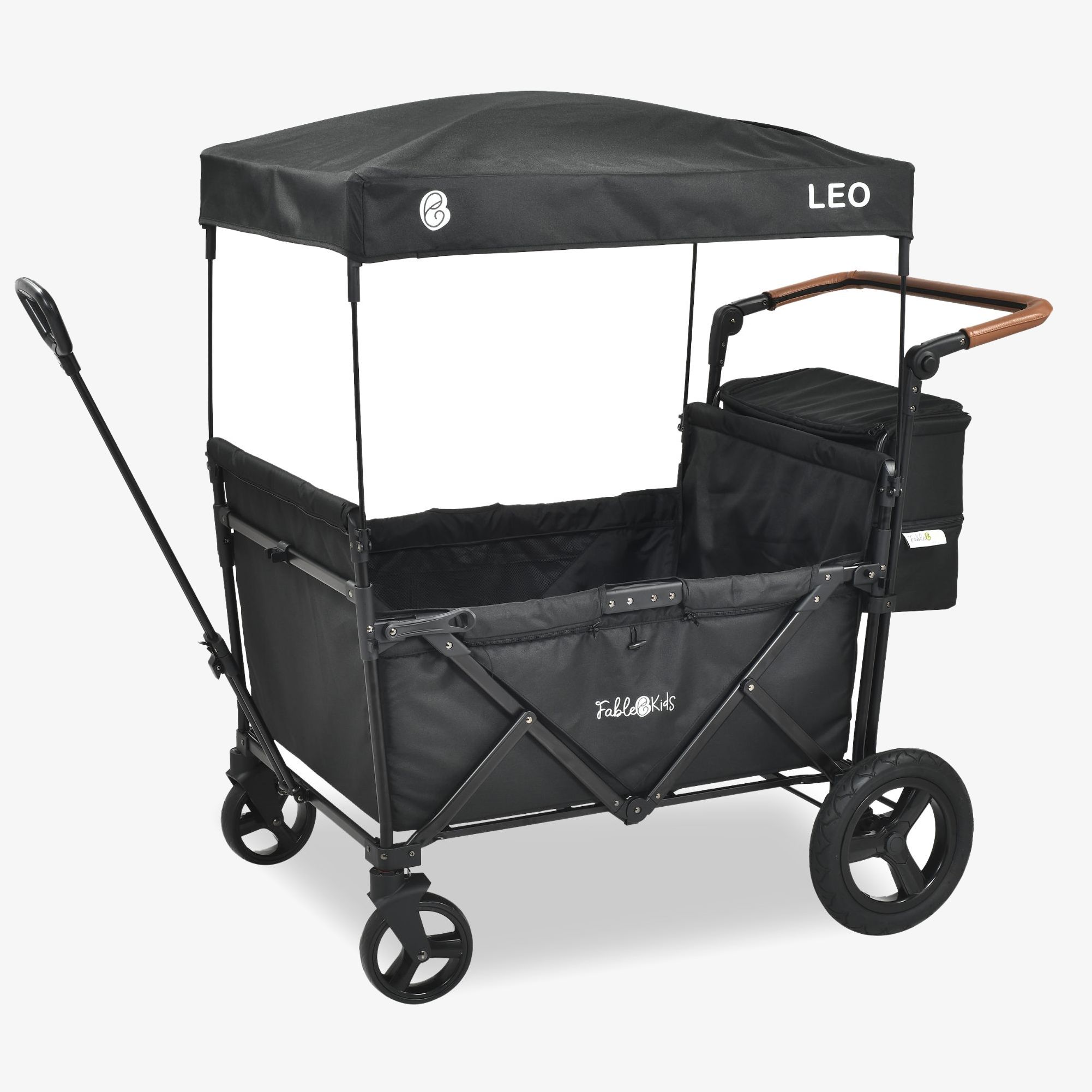FableKids Carrello de mano LEO X4 Plus - 2 sedili rimovibili, ruote da fuoristrada, sacca posteriore XXL