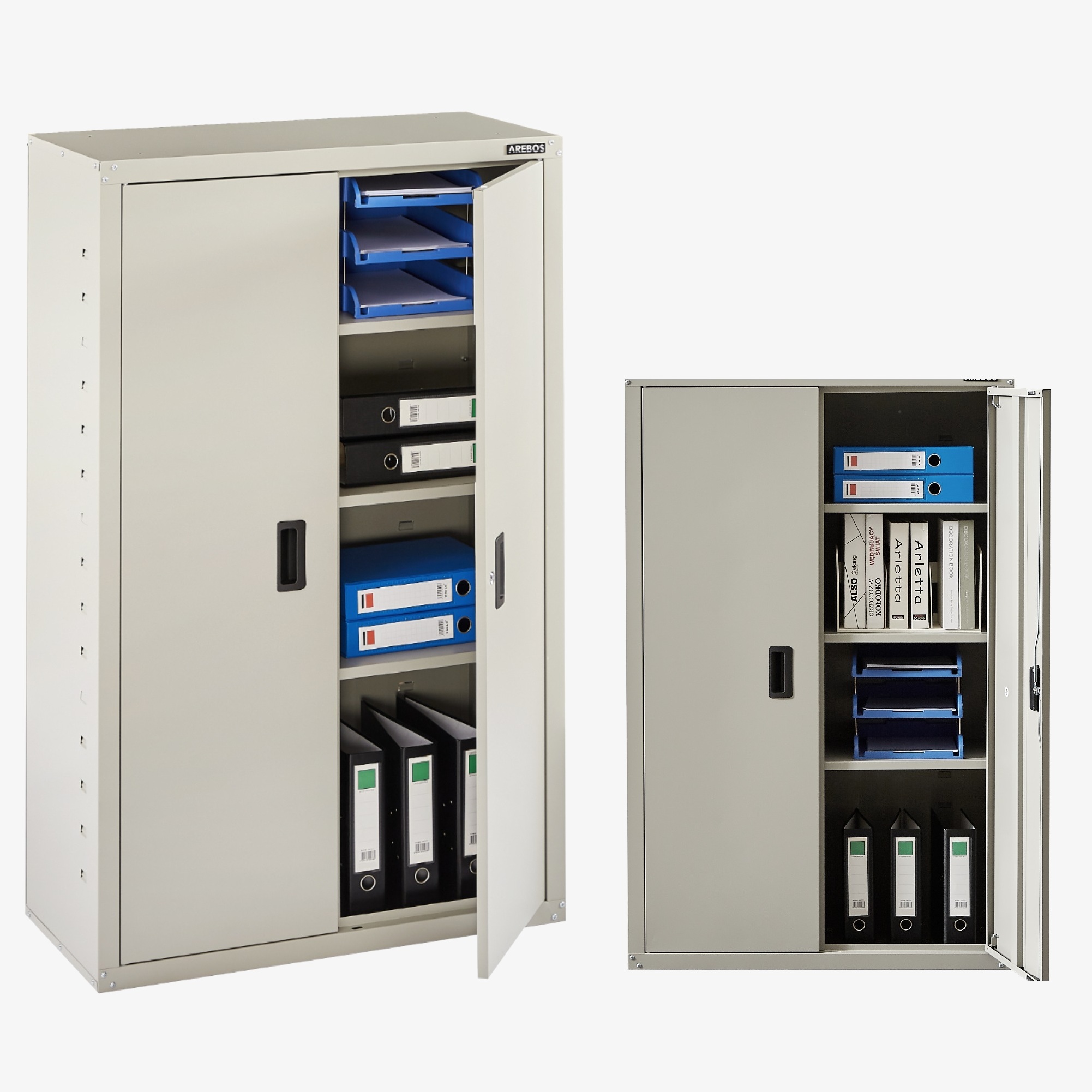 Arebos Armadio archivio Armadio garage-140x90x40 cm con serratura a cilindro e ripiani regolabili in altezza