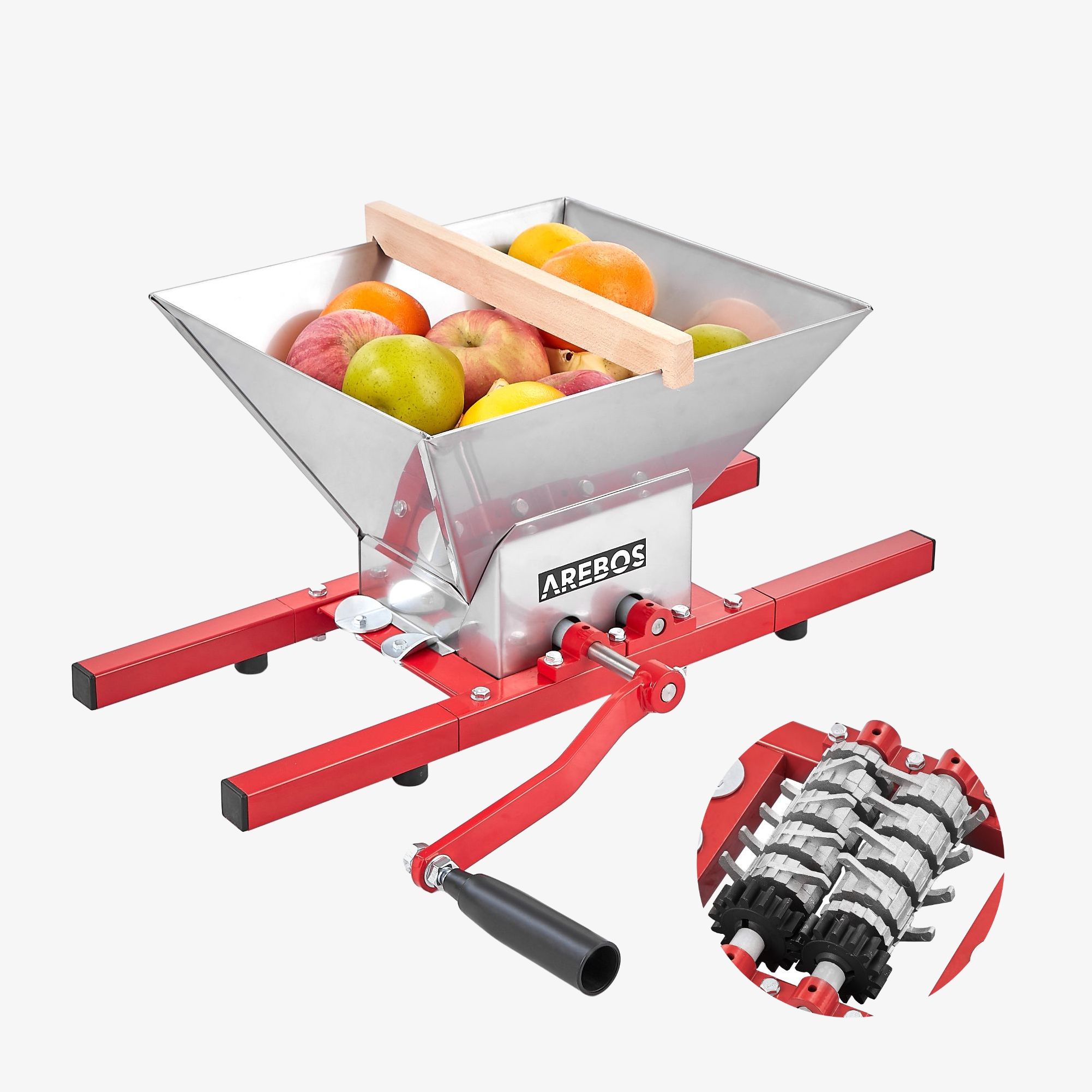 Arebos Mulino per frutta 7 L Mulino per uva Tritura frutta Pressa per frutta Tritatutto per frutta