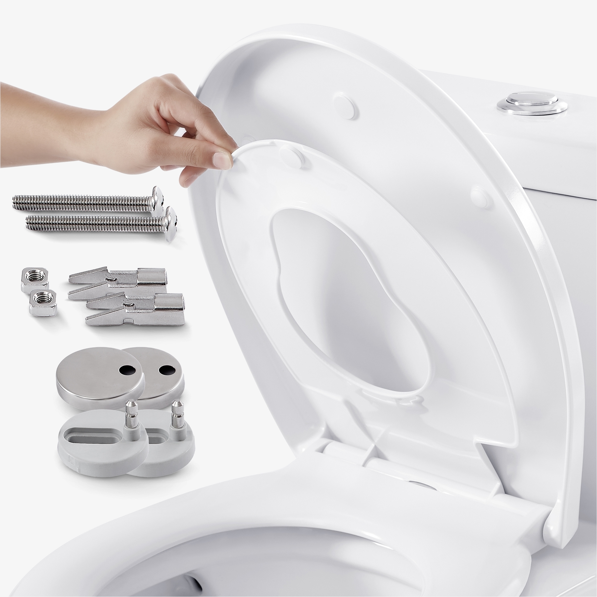 Arebos Coperchio ovale per WC con seggiolino per bambini | meccanismo di chiusura morbida | antibatterico secondo ISO 22916