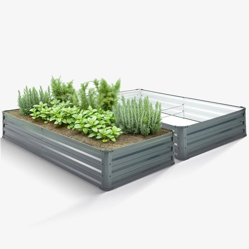 Arebos 2x Letto rialzato in metallo Letto per ortaggi Fioriera Portata: 500 kg Capacità: circa 470 litri