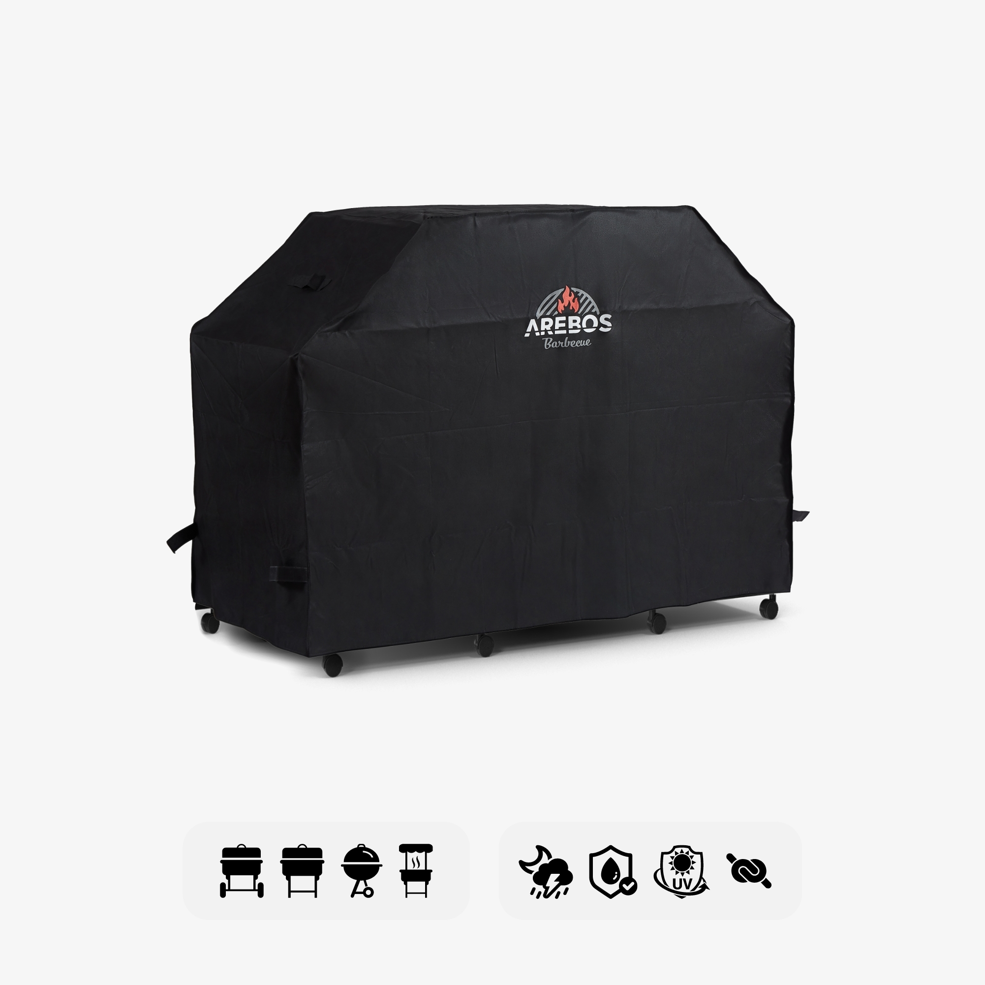Arebos Coperchio universale per barbecue 152x71x112 cm,tessuto Oxford 600D Rivestimento anti-UV Resistente alle intemperi