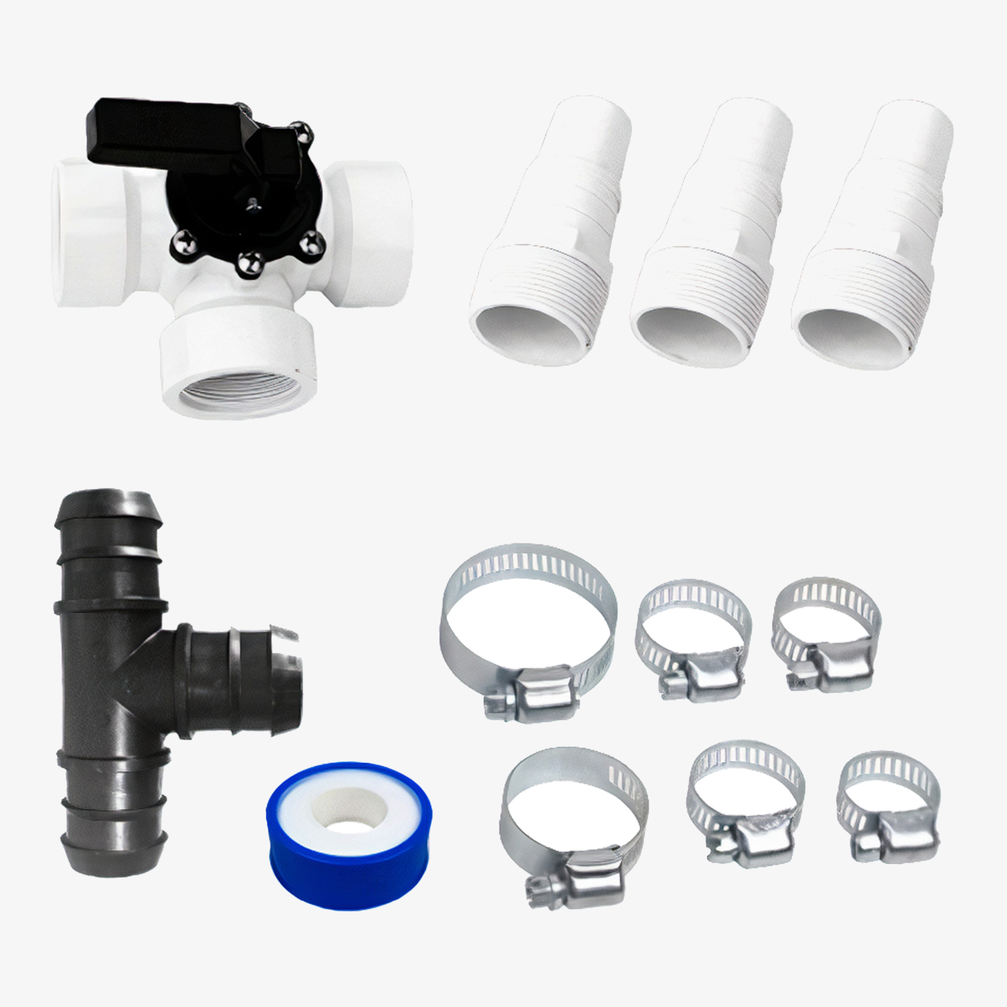 Arebos Bypass Set Pool 1 -parte per sistemi di filtraggio a sabbia, riscaldamento piscina e solare, pompa di calore