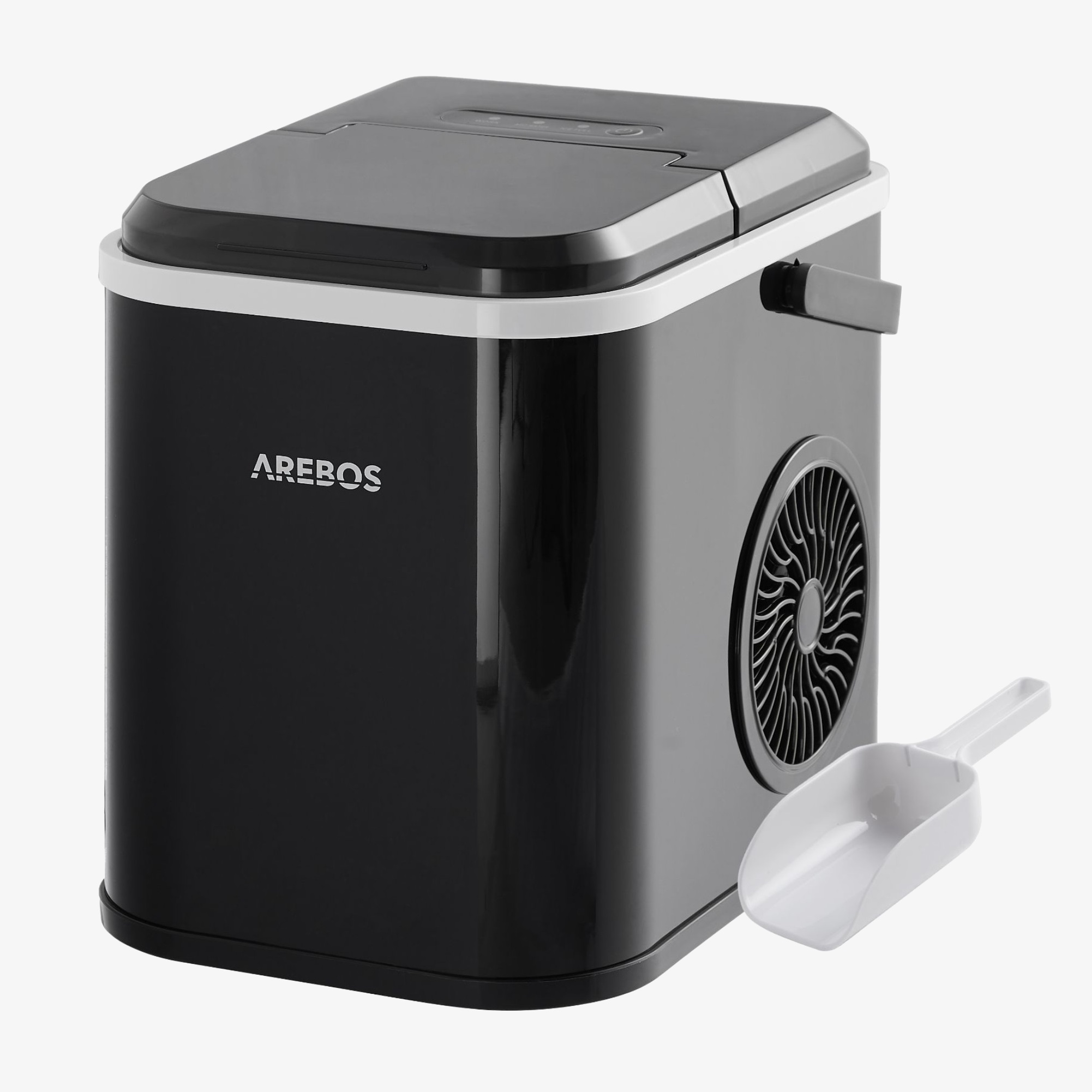 Arebos Macchina cubetti ghiaccio | 12kg -24h | 10-15 min produzione | serbatoio dell'acqua 1,1L | funzione autopulente