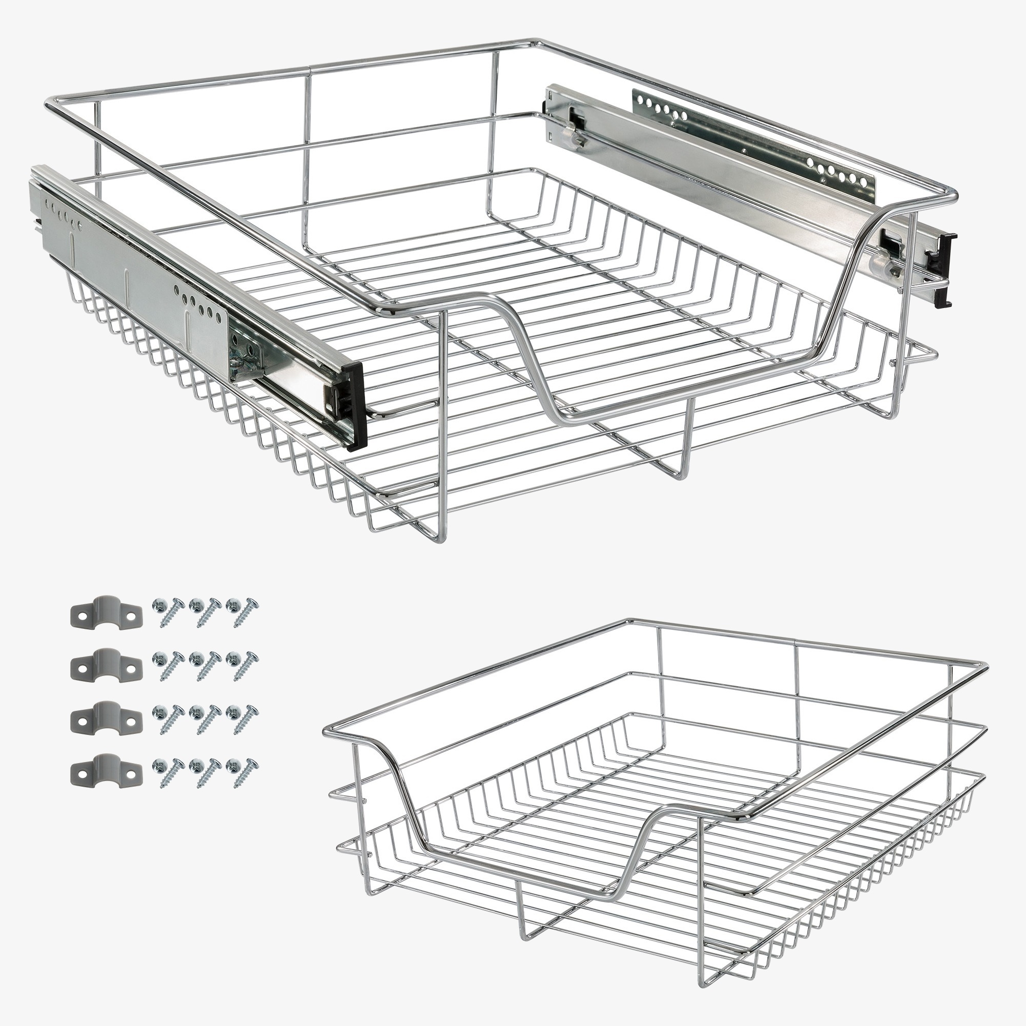 Arebos Cassetto telescopico 50 cm - Cassetto cucina Cestello estraibile Armadio estraibile