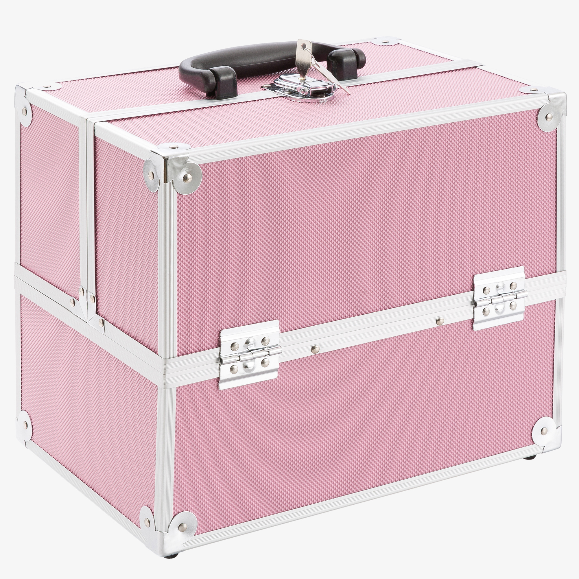 Arebos Beauty Velvet cosmetic case 15l - alluminio, 5 scomparti, inserto in velluto, incl. serratura