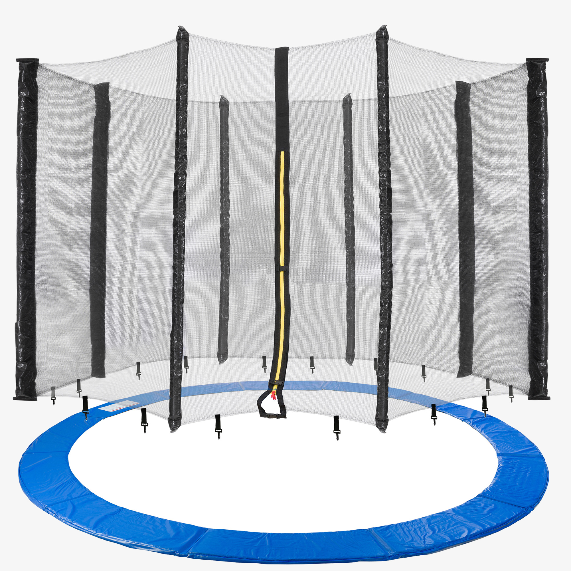 Arebos Set copertura bordi blu e rete per 8 pali e trampolino Ø 430 cm - Resistente alle intemperie