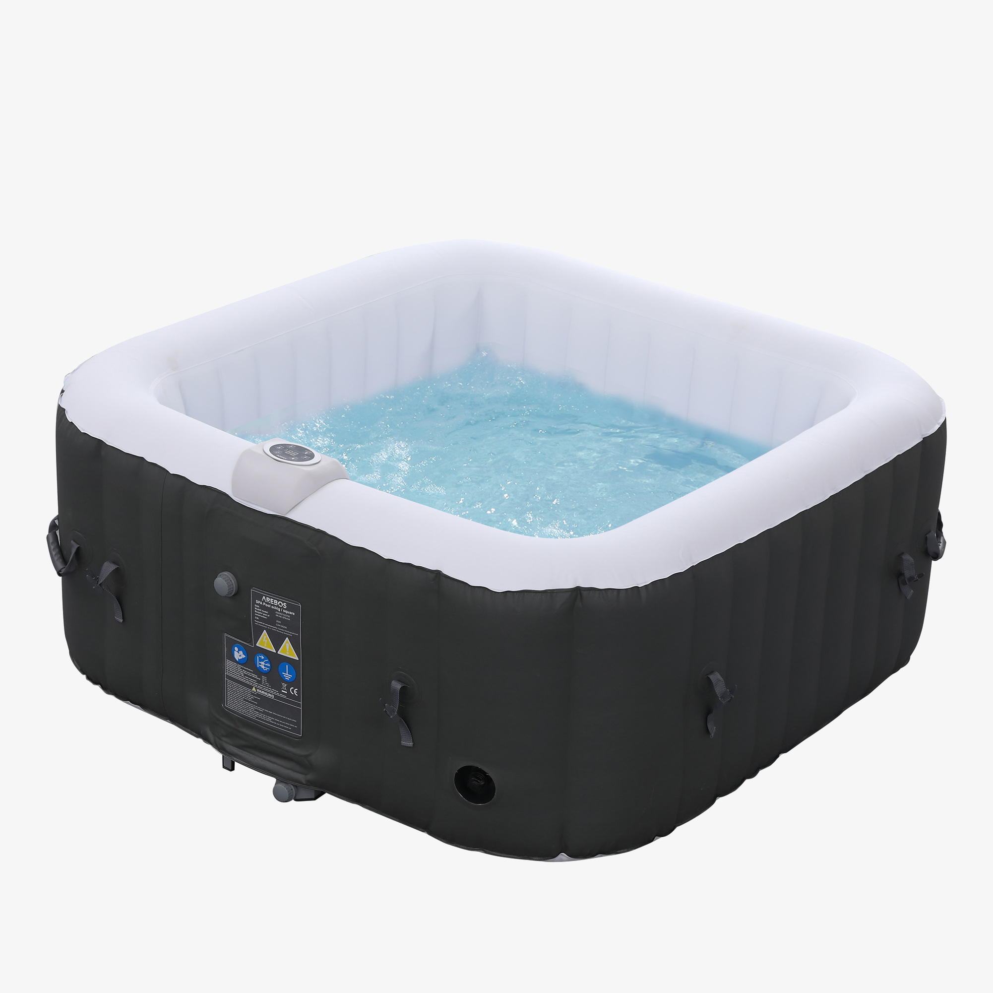 Arebos Whirlpool Florence Bubble Spa gonfiabile, interno ed esterno, 154x154cm, per 4 persone