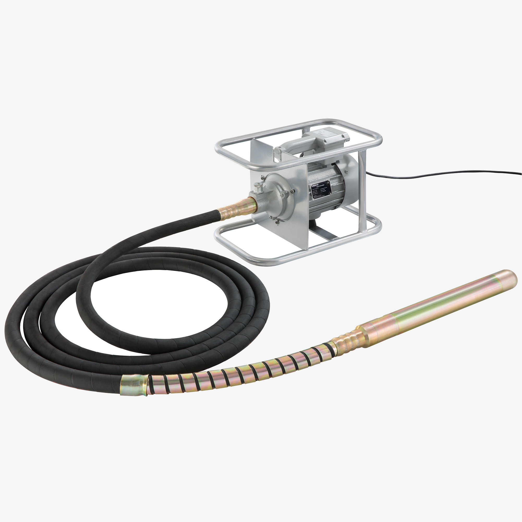 Arebos Vibratore per calcestruzzo con bottiglia vibrante 1500W, elettrico, lunghezza cavo 6M, albero flessibile