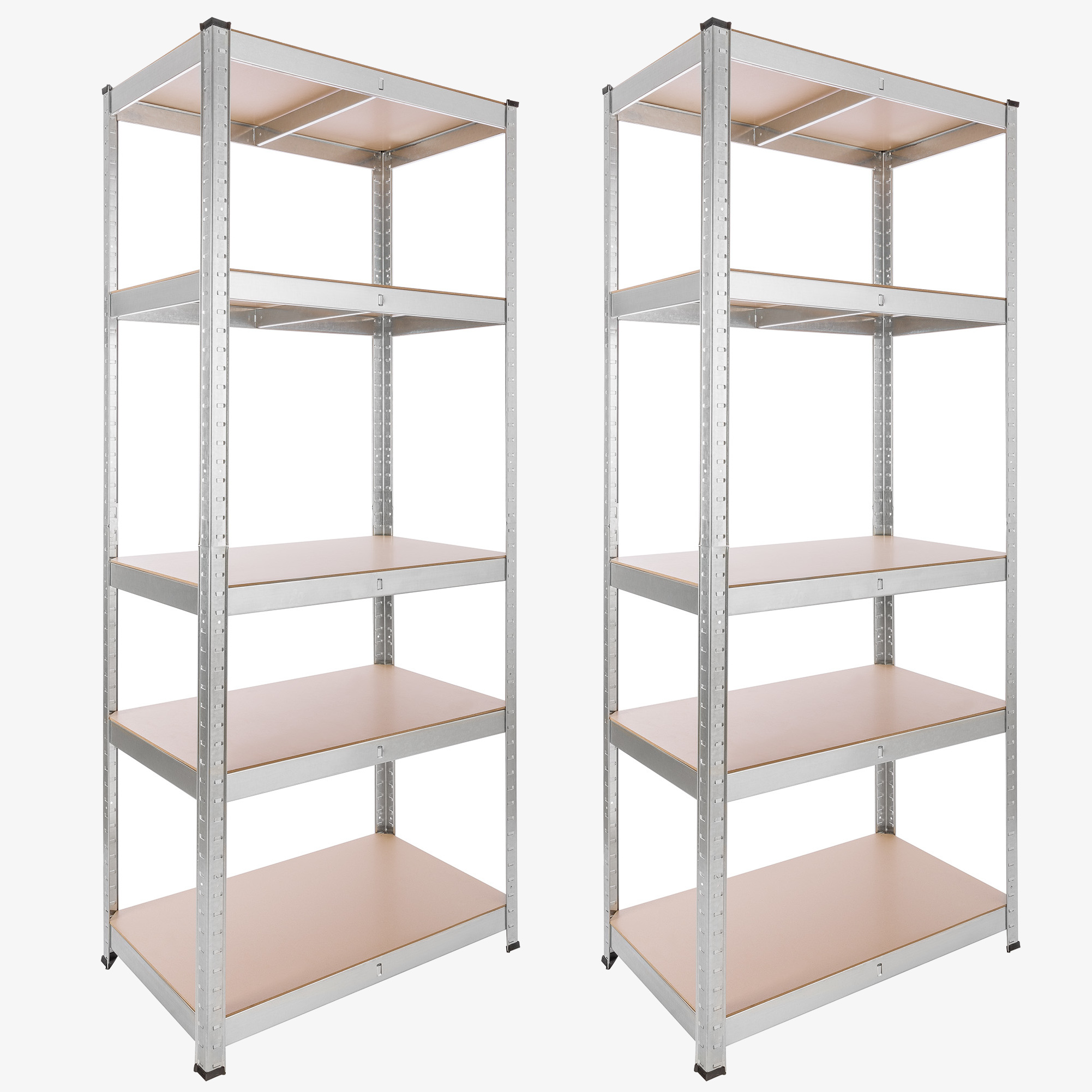 Arebos 2x Scaffale per carichi pesanti 180 x 75 x 45 cm, portata 875 kg - argento