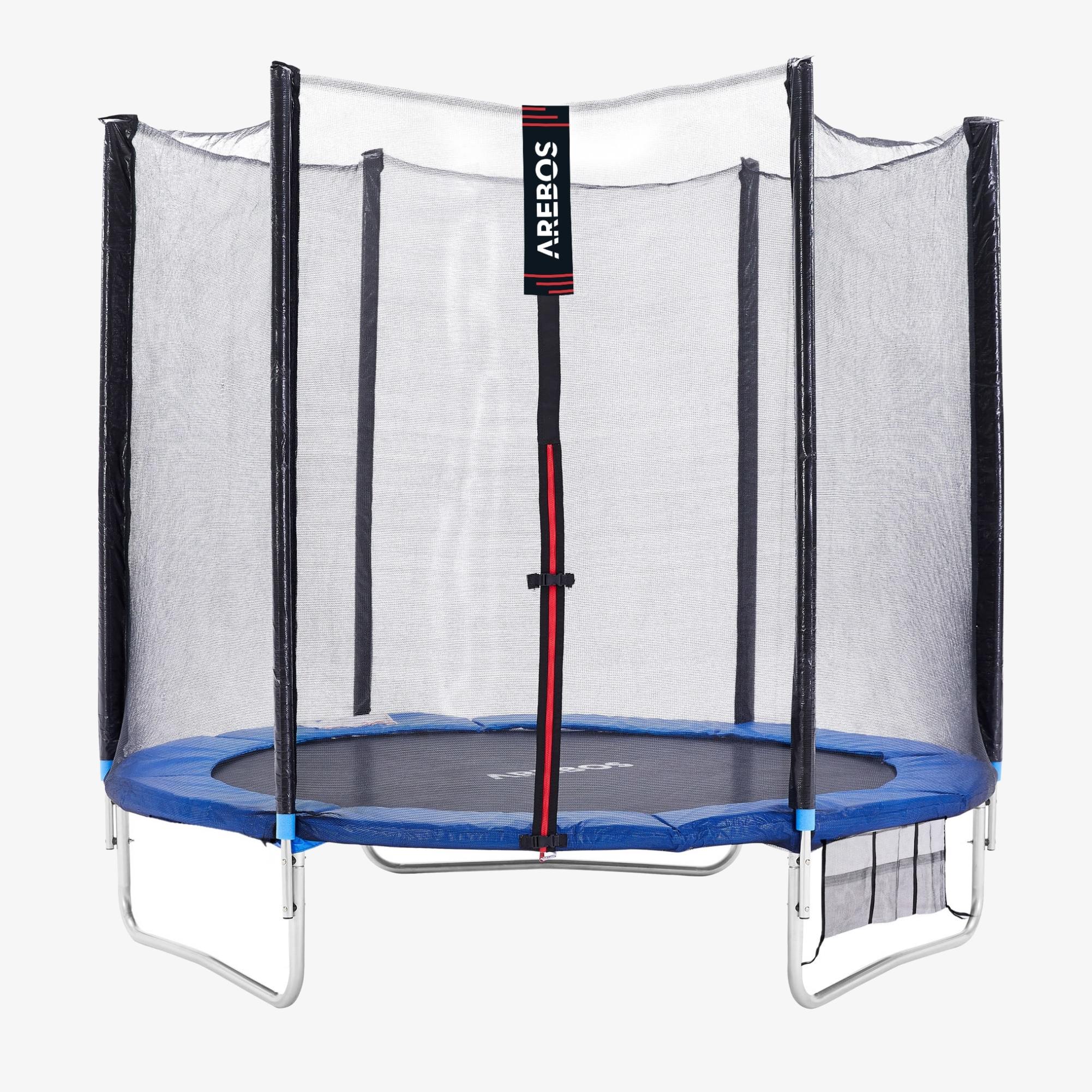 Arebos Trampolino Ø244cm/8Foot - Trampolino da giardino rotondo con rete di sicurezza e scaletta