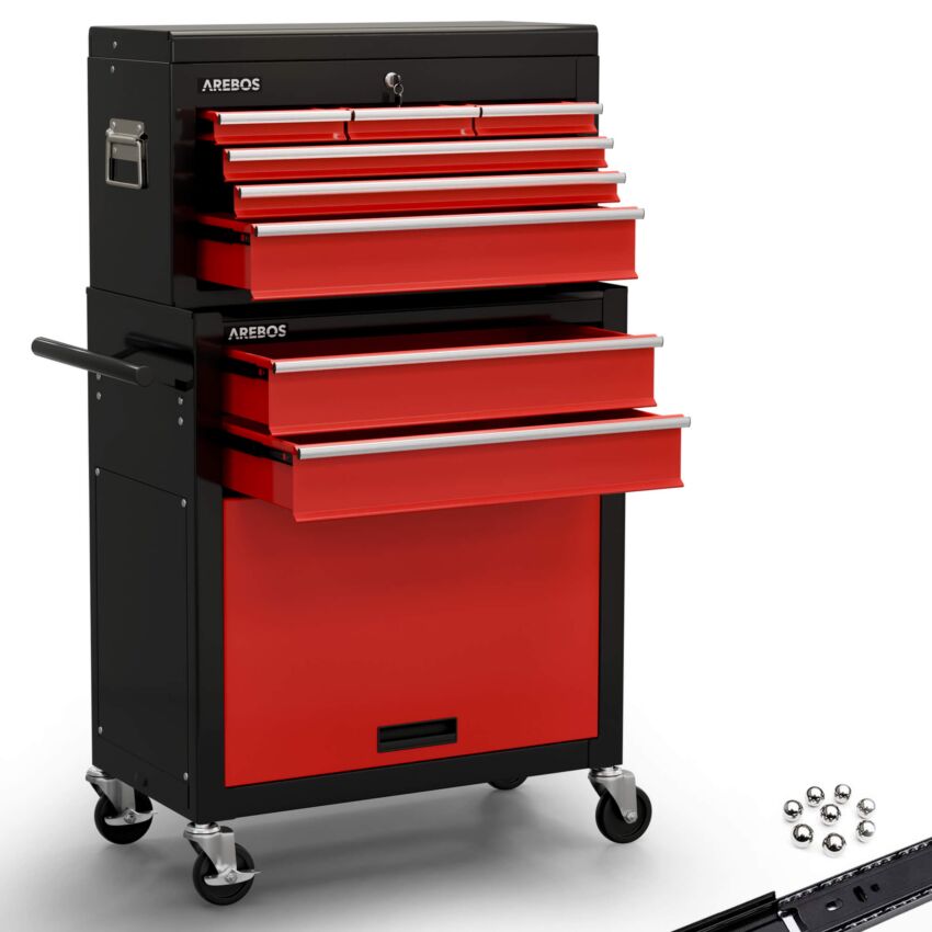 Carrello da officina - 9 scomparti - Bicolore