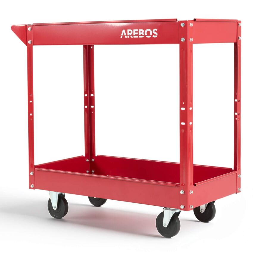 Carrello da officina a 2 scomparti rosso