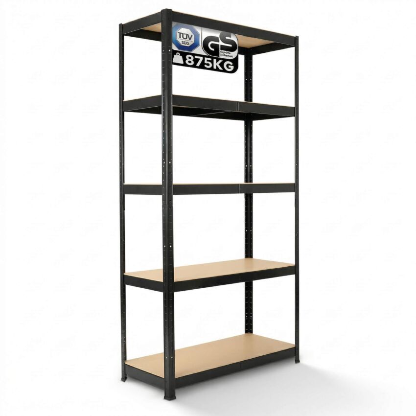 Scaffale per carichi pesanti 180 x 90 x 40 cm 875 kg - Nero 