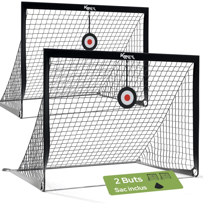 KM-Fit Set doppio di porte da calcio 120 x 90 cm