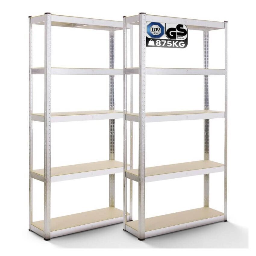 2x Scaffale per carichi pesanti 180 x 90 x 40 cm 875 kg - argento