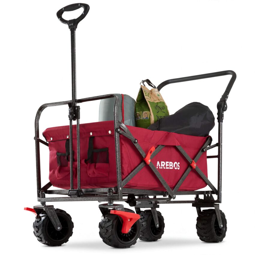 Carrello a mano con barra di spinta telescopica
