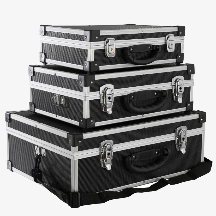 Set di 3 valigette in alluminio