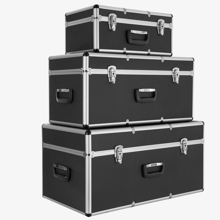 Set di 3 valigette in alluminio di grandi dimensioni