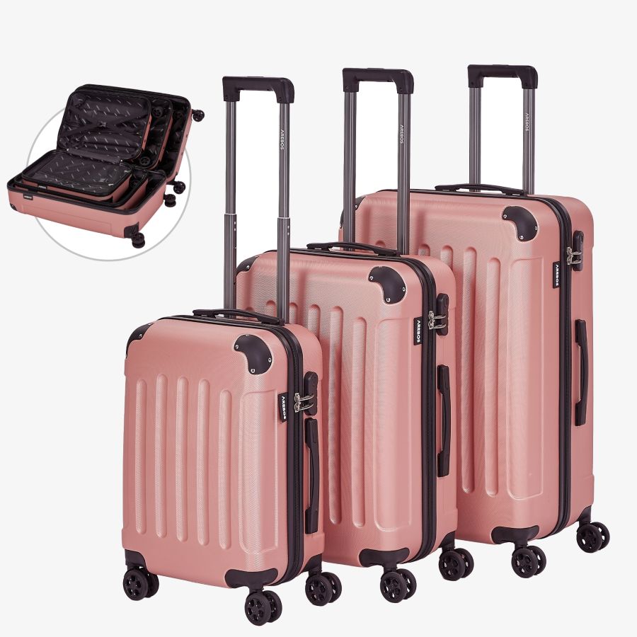 Set di 3 valigie da viaggio Oro rosa