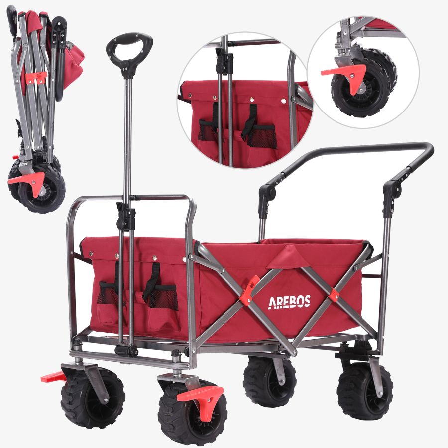 Carrello a mano con barra di spinta telescopica