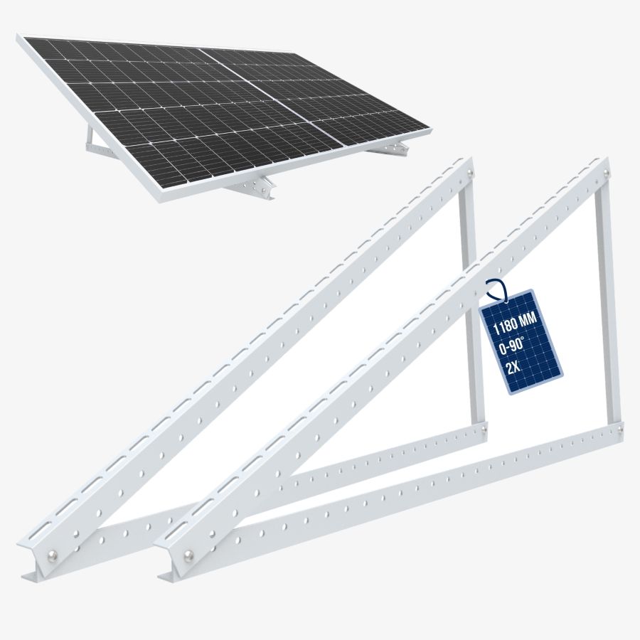 Nuasol Supporto per pannello solare regolabile 1180 mm argento