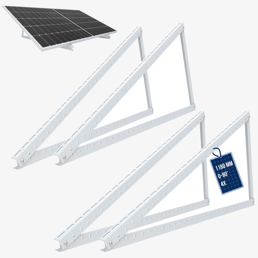Nuasol Supporto per pannello solare regolabile 1180 mm Set di 2 argento