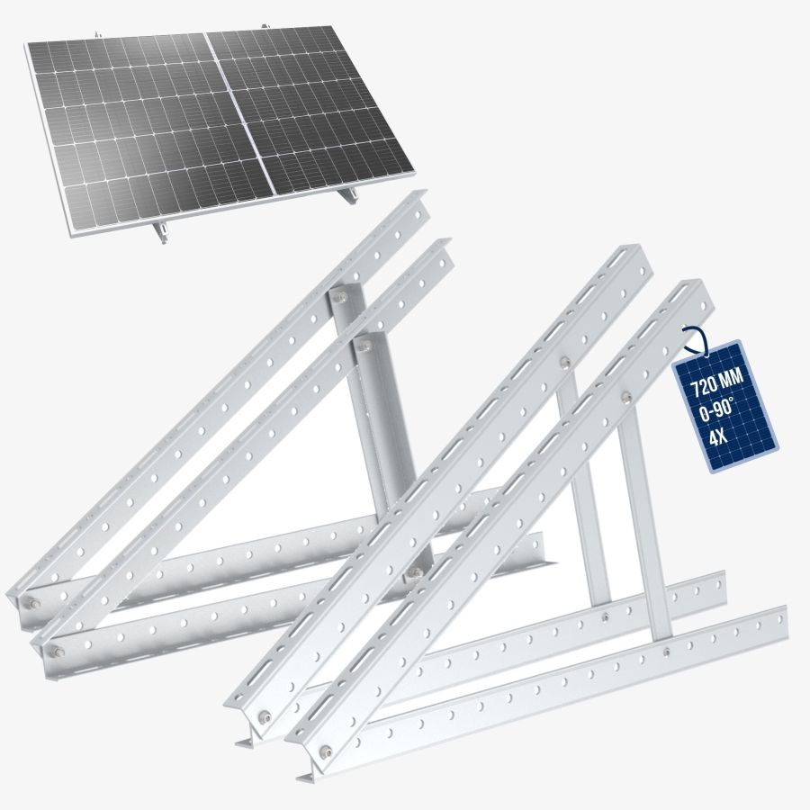NuaSol - Supporto regolabile per pannelli solari 720 mm argento