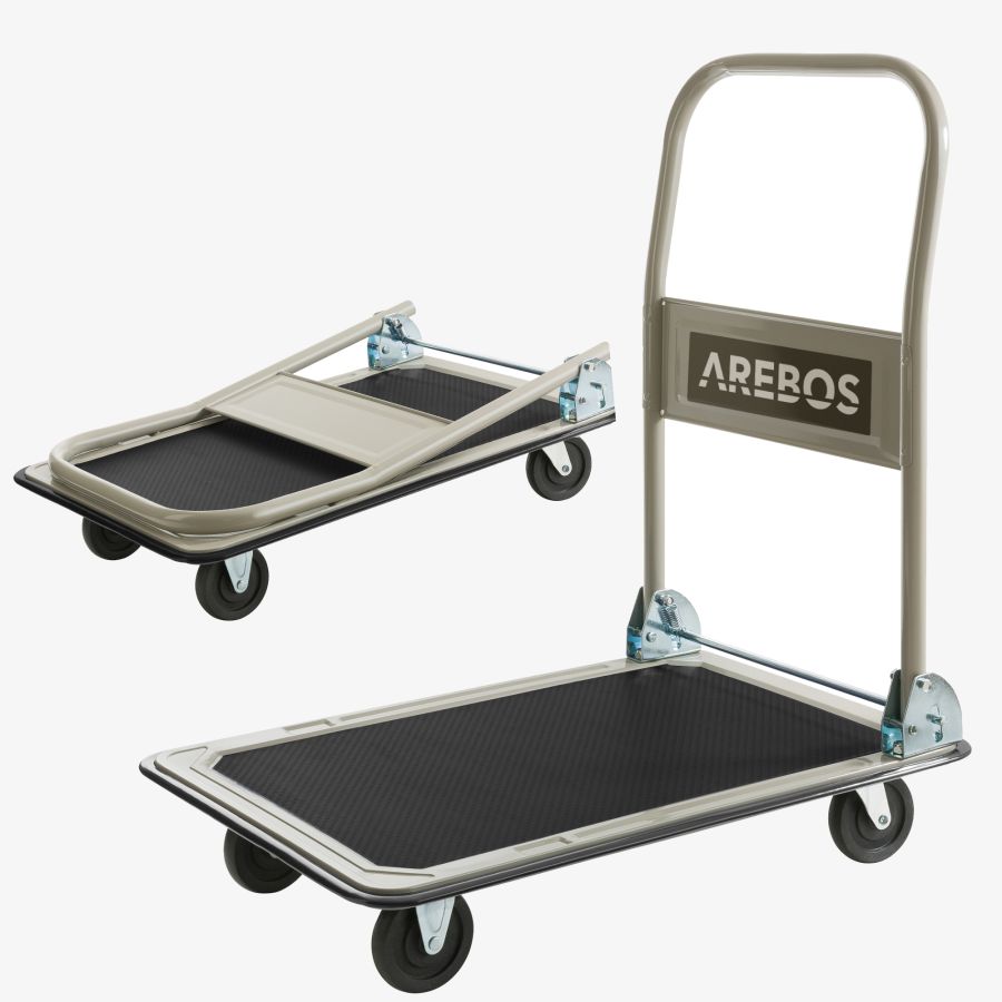 Carrello a piattaforma 150kg nero-crema