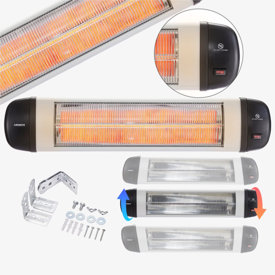 Riscaldatore radiante a infrarossi 2500W argento