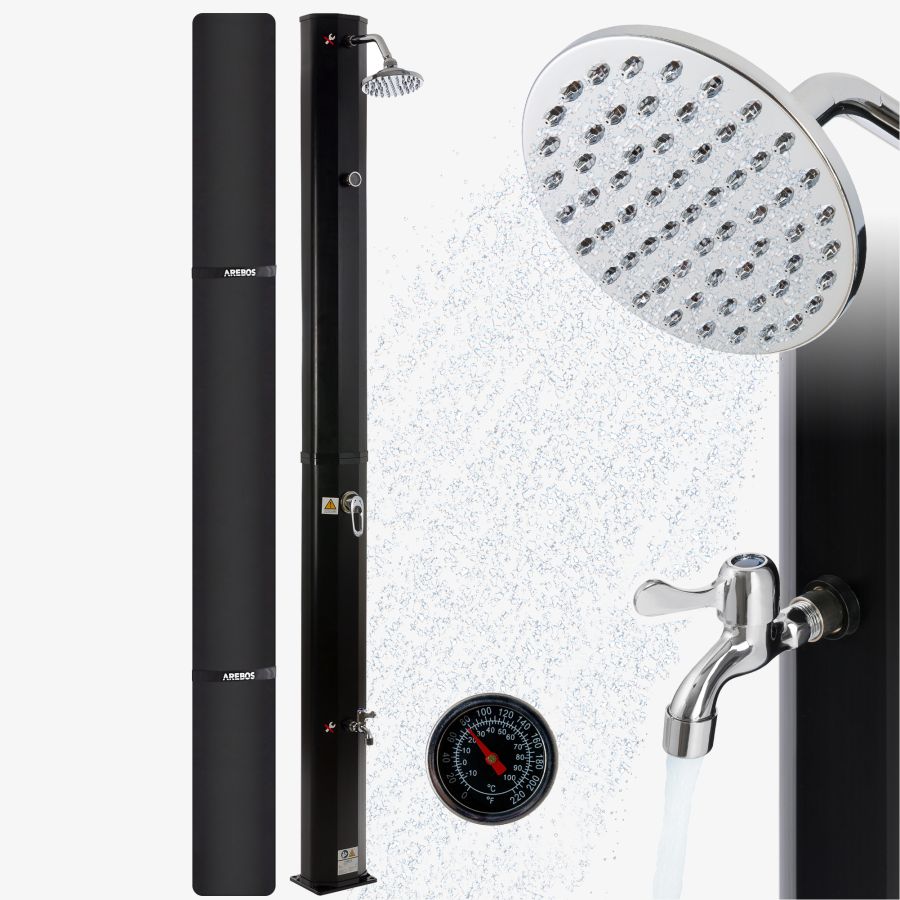 Doccia solare 35l con termometro - nero
