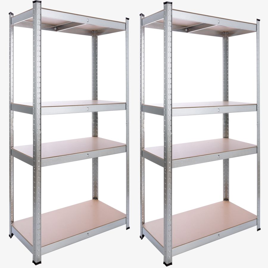 2x Scaffale per carichi pesanti 160 x 80 x 40 cm 320 kg - argento