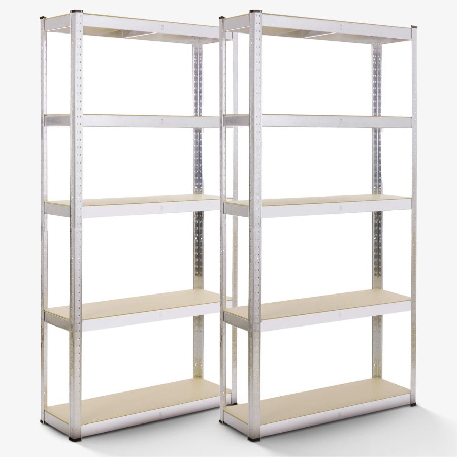 2x Scaffale per carichi pesanti 180 x 90 x 40 cm 875 kg - argento